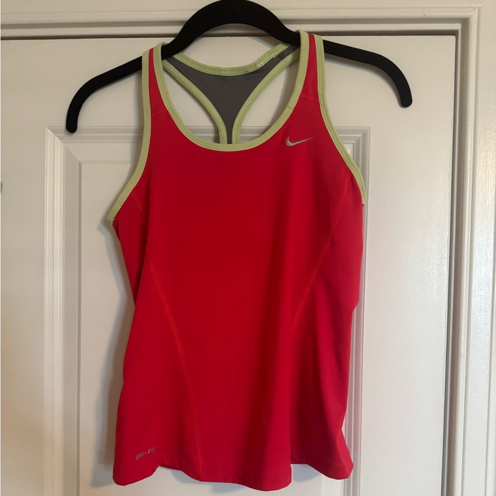 Nike Gray Dri-FIT Tank Top with Green Trim